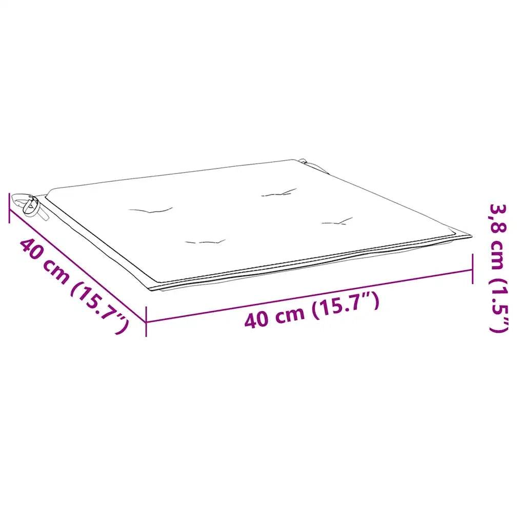 Cuscini per Sedia 6 pz Neri 40x40x4 cm in Tessuto Oxford 314017
