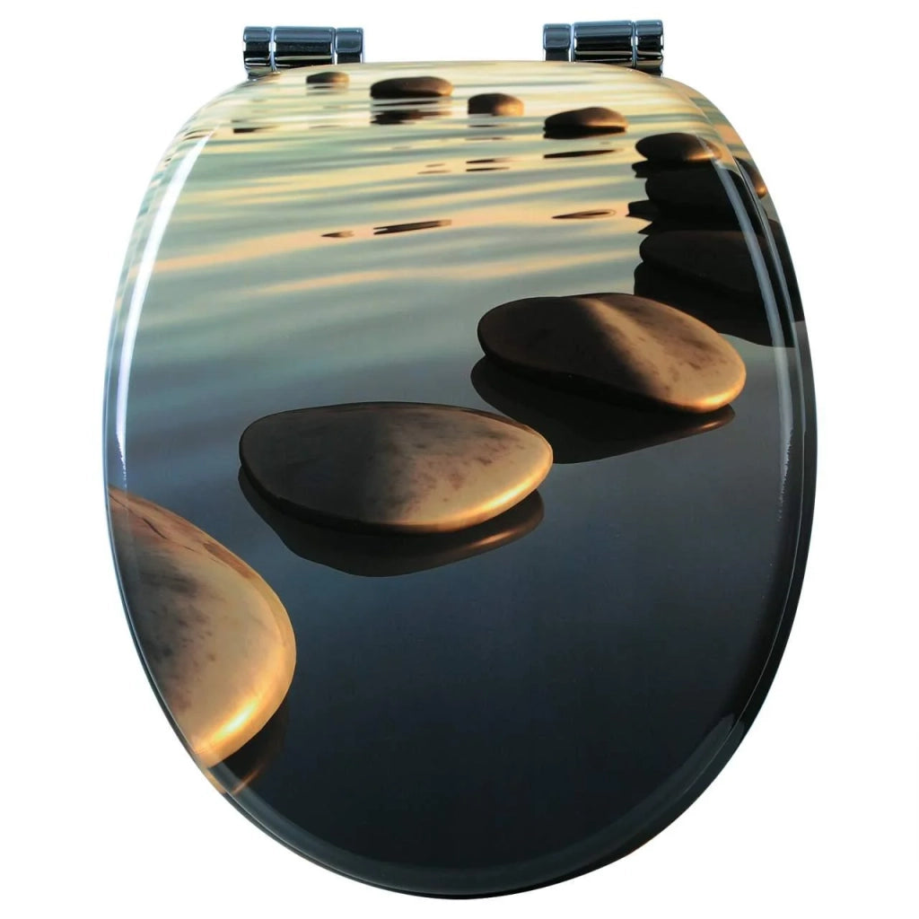 Sedile WC in MDF con meccanismo di chiusura ammortizzata Stones grigio 19_0000676