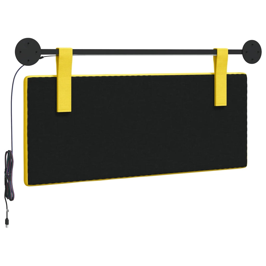 Testiera | Testata sospesa Con luce LED Giallo Chiaro Tessuto in Cords