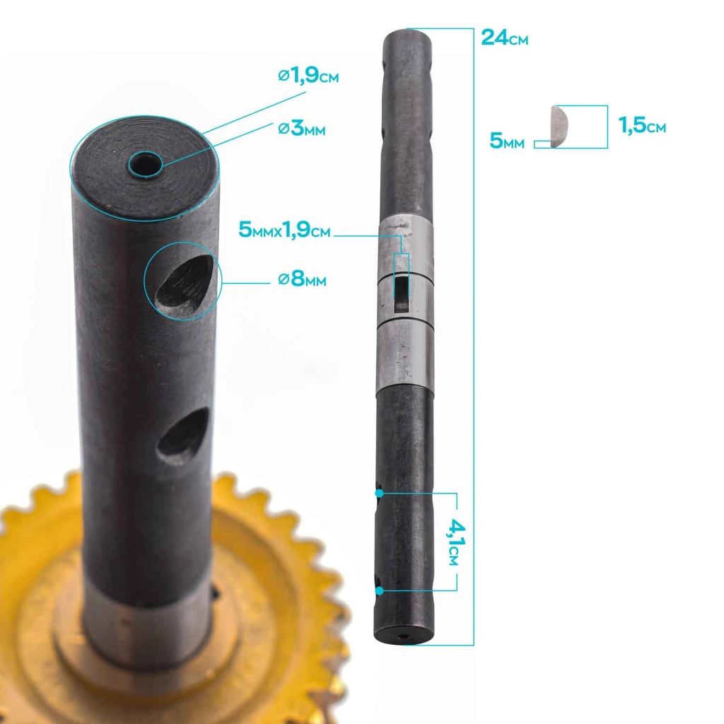 Asse cambio per motozappa 52cc completo di ingranaggio a ruota dentata ricambio compatibile asse attacco zappe per motozappa 52cc