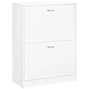 Scarpiera con 2 Ante Ribaltabili, 60L x 24P x 80H cm, Bianco