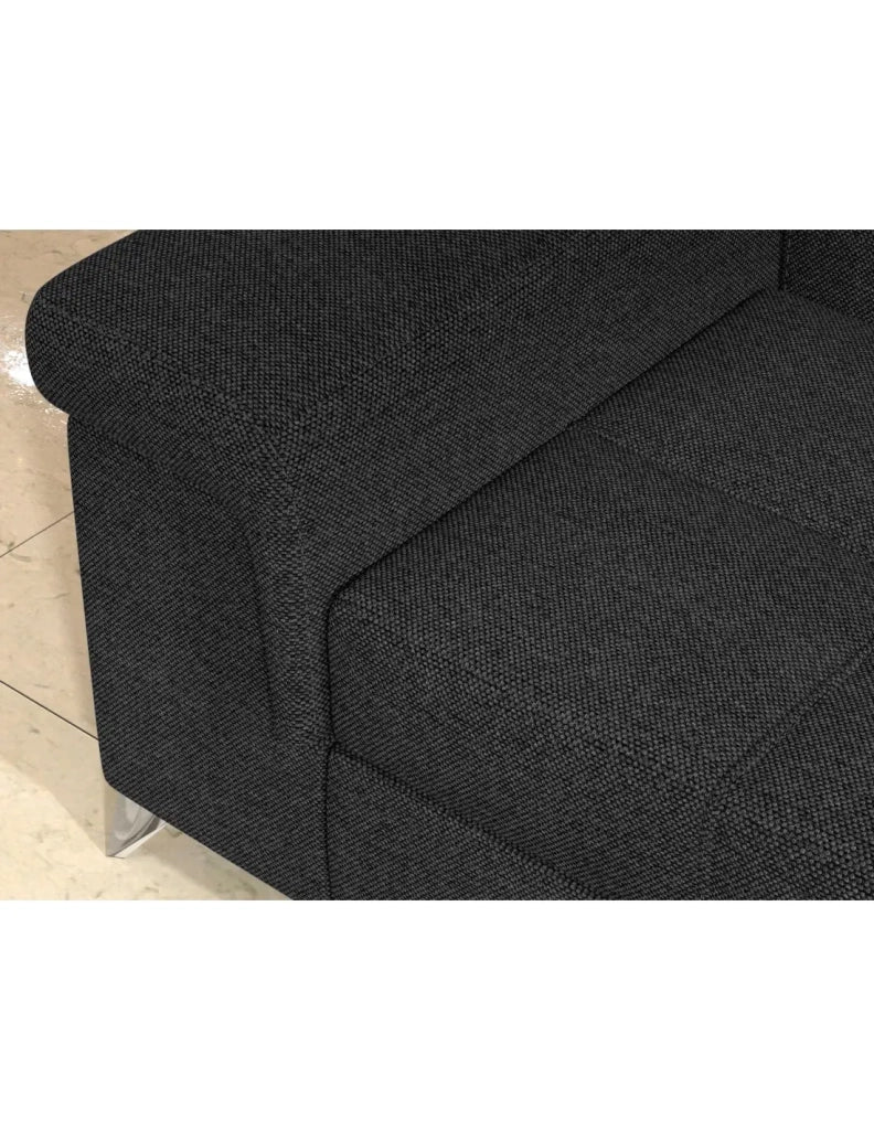 Divano angolare trasformabile PALAZZO 4 posti grigio scuro – angolo sinistro con 1 cuscino