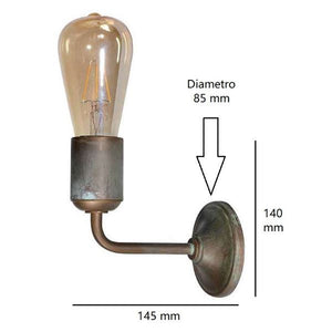 APPLIQUE DA PARETE IN OTTONE ANTICATO 1XE27 SERIE LUMEN MORETTI