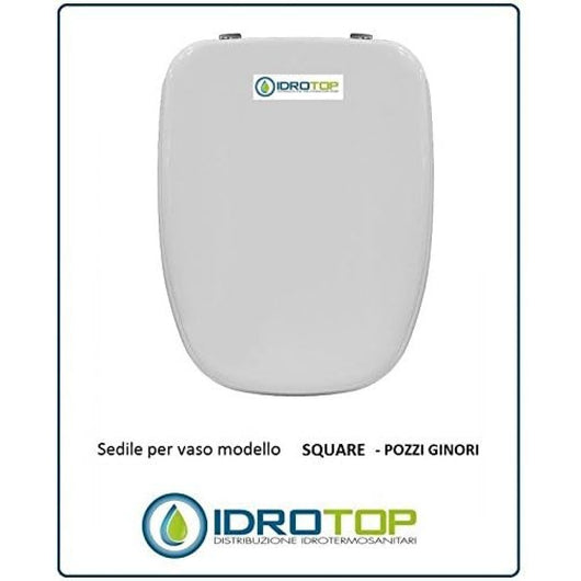 Copriwater pozzi ginori square bianco cerniera rallentata soft c