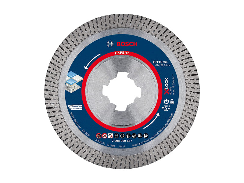 Bosch Expert HardCeramic X-LOCK Disco Diamantato per Taglio Ceramica 115 mm - 2608900657