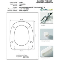 Copriwater simas primavera bianco cerniera cromo-sedile-asse wc