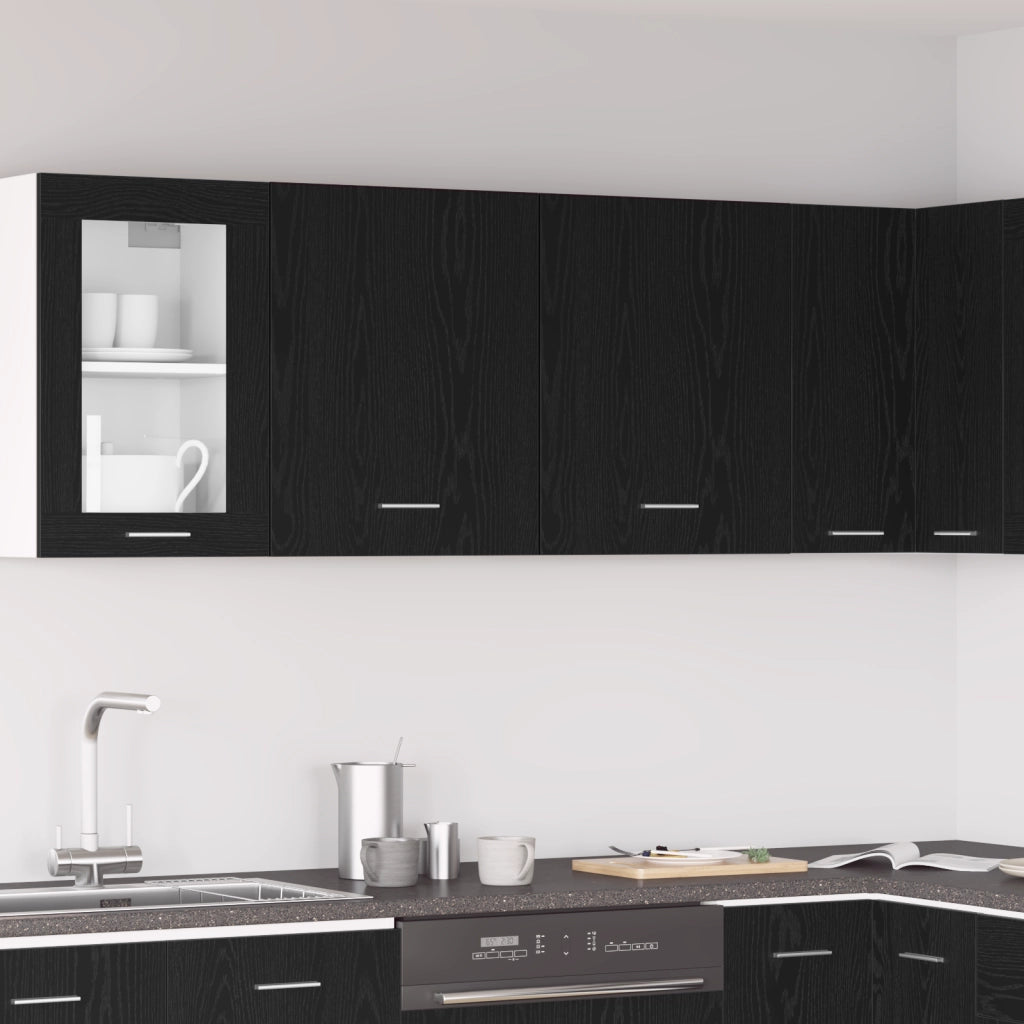 Armadi a muro  - 2 confezioni - Rovere nero, 100x31x60 cm - Realizzati in legno ingegnerizzato