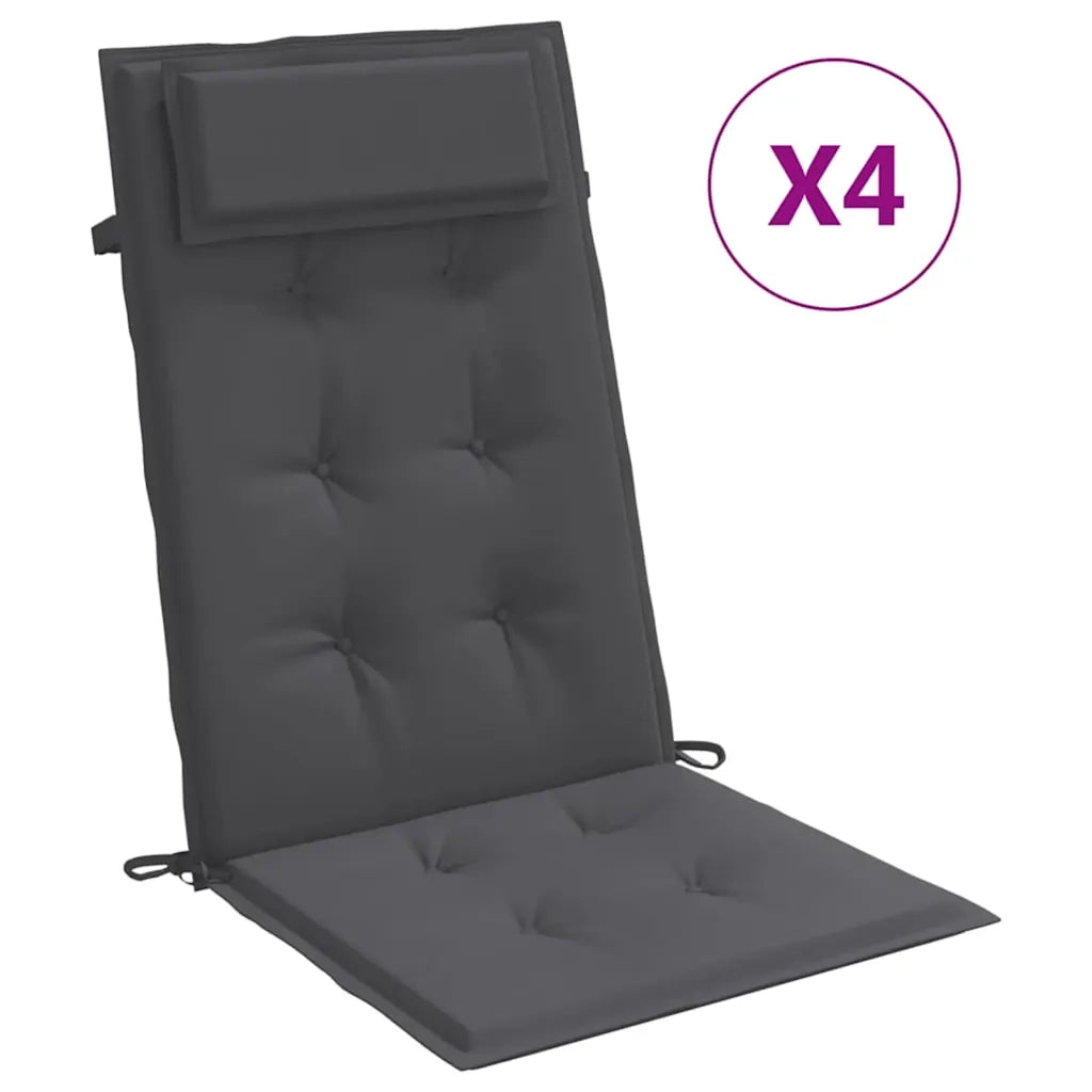 Cuscini per Sedia Schienale Alto 4 pz Antracite Tessuto Oxfordcod mxl 118238