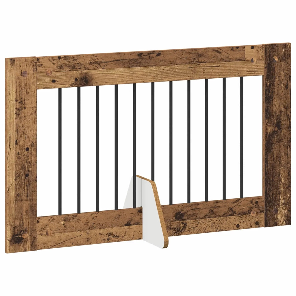 Cancello per cani con supporti 2 pz Legno antico 100 x 60 cm CFW9027788