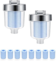 Filtro per doccia 2 pezzi - 10 filtri blu sostituibili - Filtrazione efficace - filtro per tubi - Acqua salutare per la pelle e i capelli - Installazione semplice - filtro per acqua