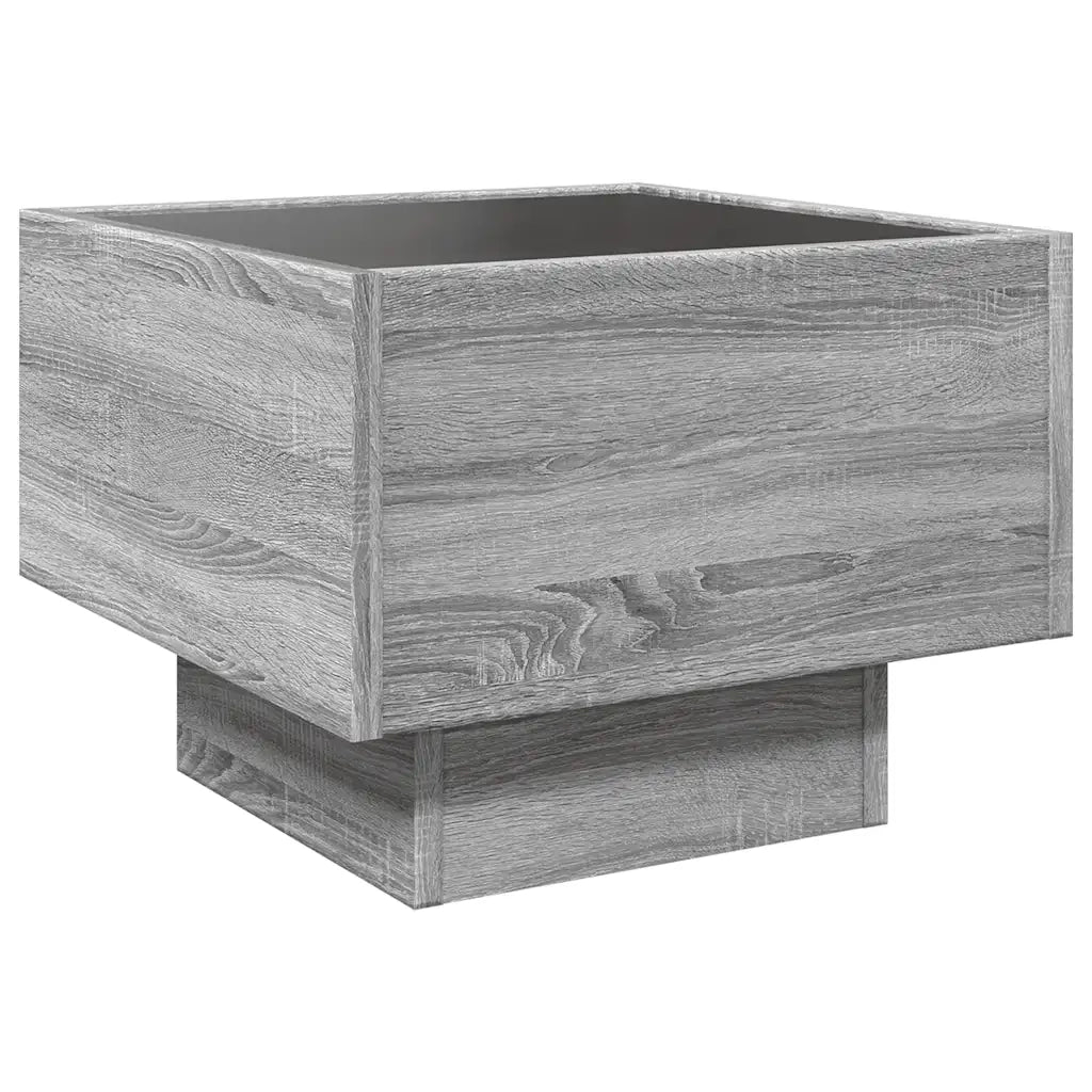 Tavolino da salotto | Tavolino da caff¨¨ | Tavolino da Soggiorno con LED Grigio Sonoma 40x40x30 cm in Legno Multistrato