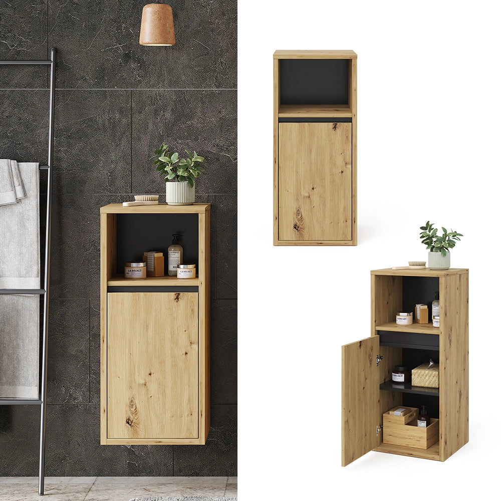 Vicco Mobiletto bagno Rovere artigianale 33 x 80 cm