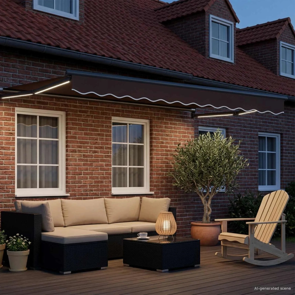Tettuccio Elettrico Retrattile Marrone 3 x 2 m 3419708