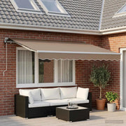 Tenda retrattile Tortora 450 × 300 cm Tessuto e Alluminio 3426179