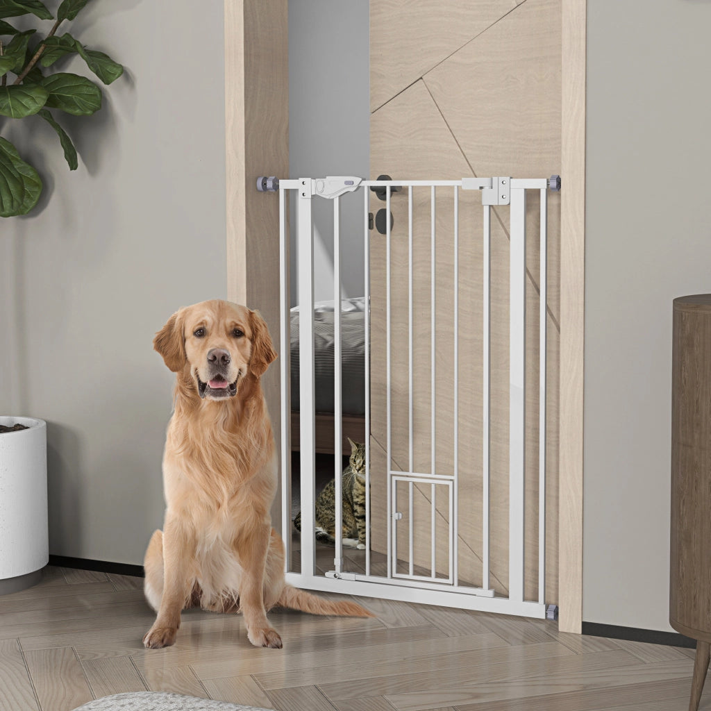 Barriera di sicurezza per animali 104H cm con porta e chiusura automatica ¨C zephmum ¨C doppio blocco, senza foratura