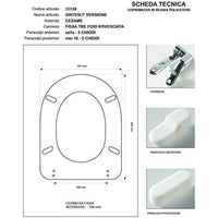 Copriwater cesame sintesi 1  vers. bianco cerniera cromo-sedile-