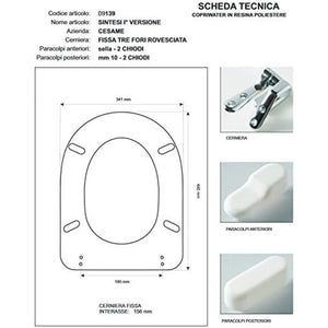 Copriwater cesame sintesi 1  vers. bianco cerniera cromo-sedile-