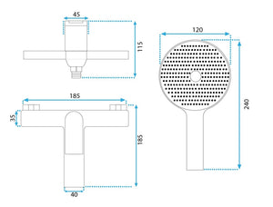 Rubinetto Da Vasca Rea Avalon Titanium