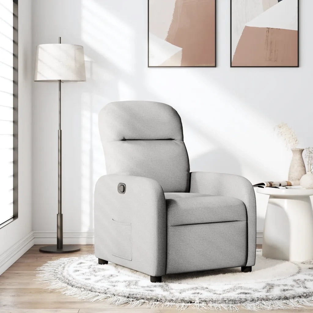 Divano Sedia-Poltrona Reclinabile in Tessuto Grigio Nuvola 269130
