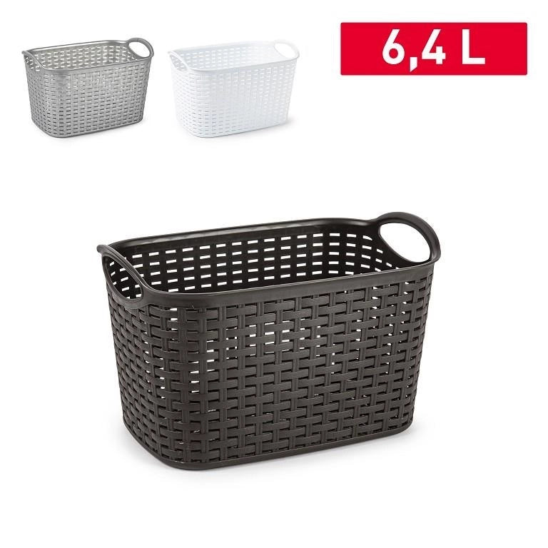 Cestino Organizer Multiuso Effetto Rattan 6,4 Litri 29 x 19,5 cm Vari Colori