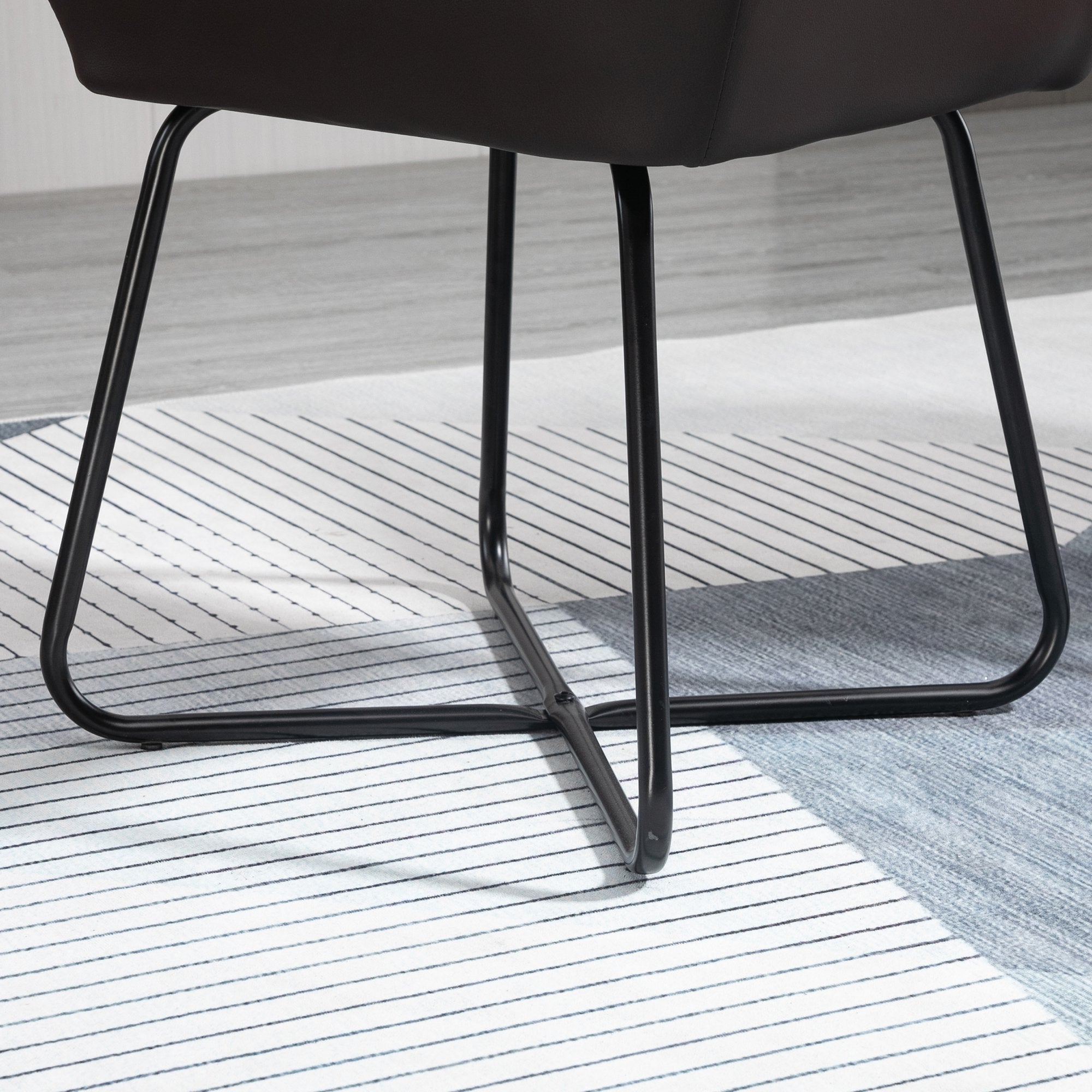 Set 2 Sedie Imbottite 60x56,5x85 cm in Similpelle Marrone