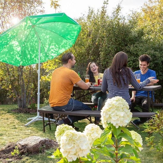 Parasole per giardino con 8 ribbie - 180 cm di larghezza - materiale polyester - funzione angolazione - colore acceso