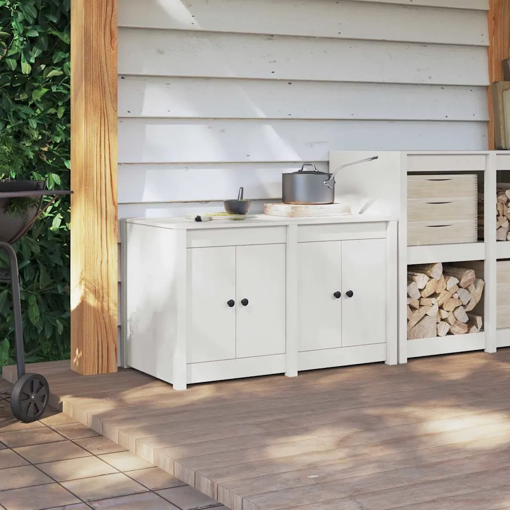 Mobile da cucina Bianco 106 x 55 x 64 cm Legno massello di pino