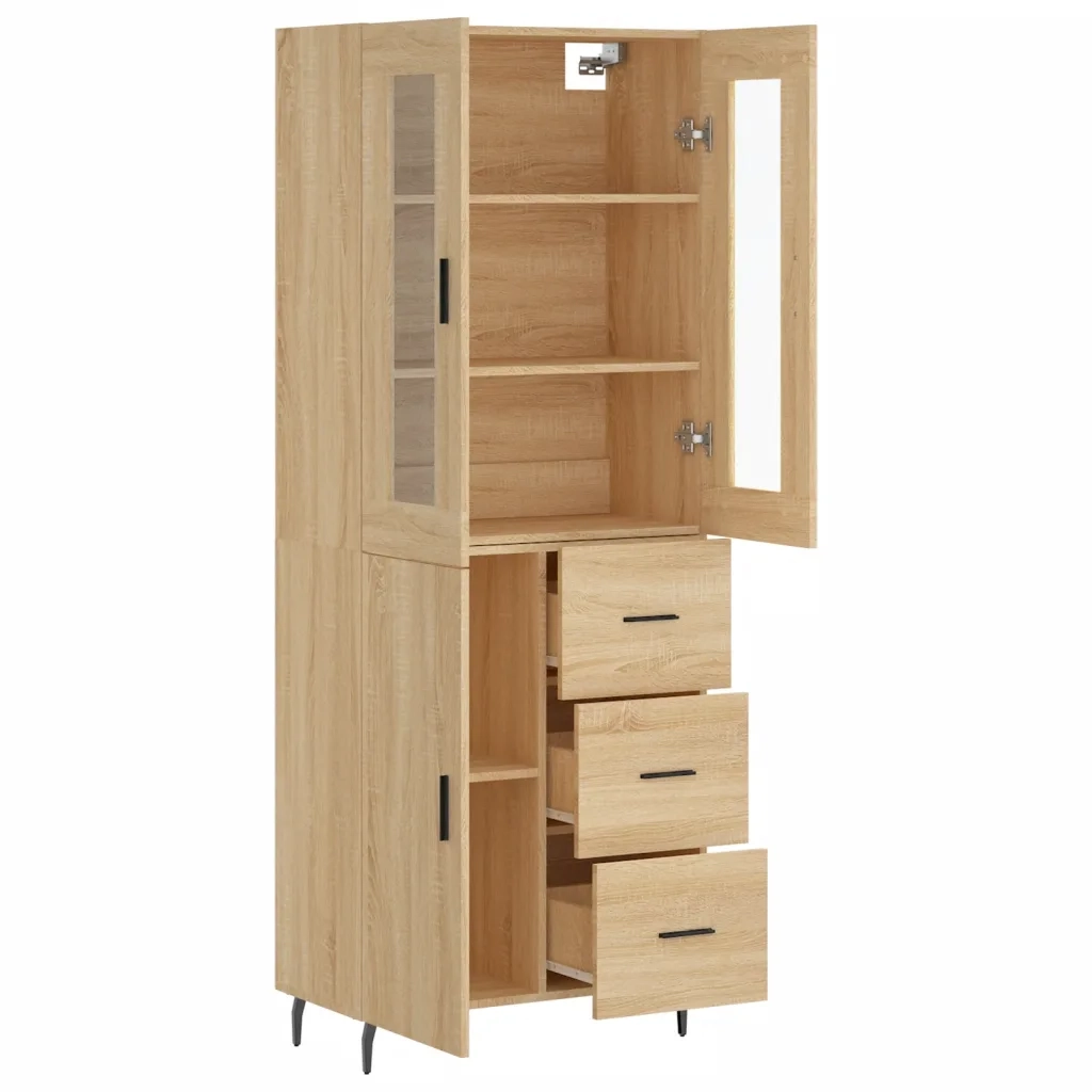 Credenza Rovere Sonoma 69,5x34x180 cm in Legno Multistrato 3198484