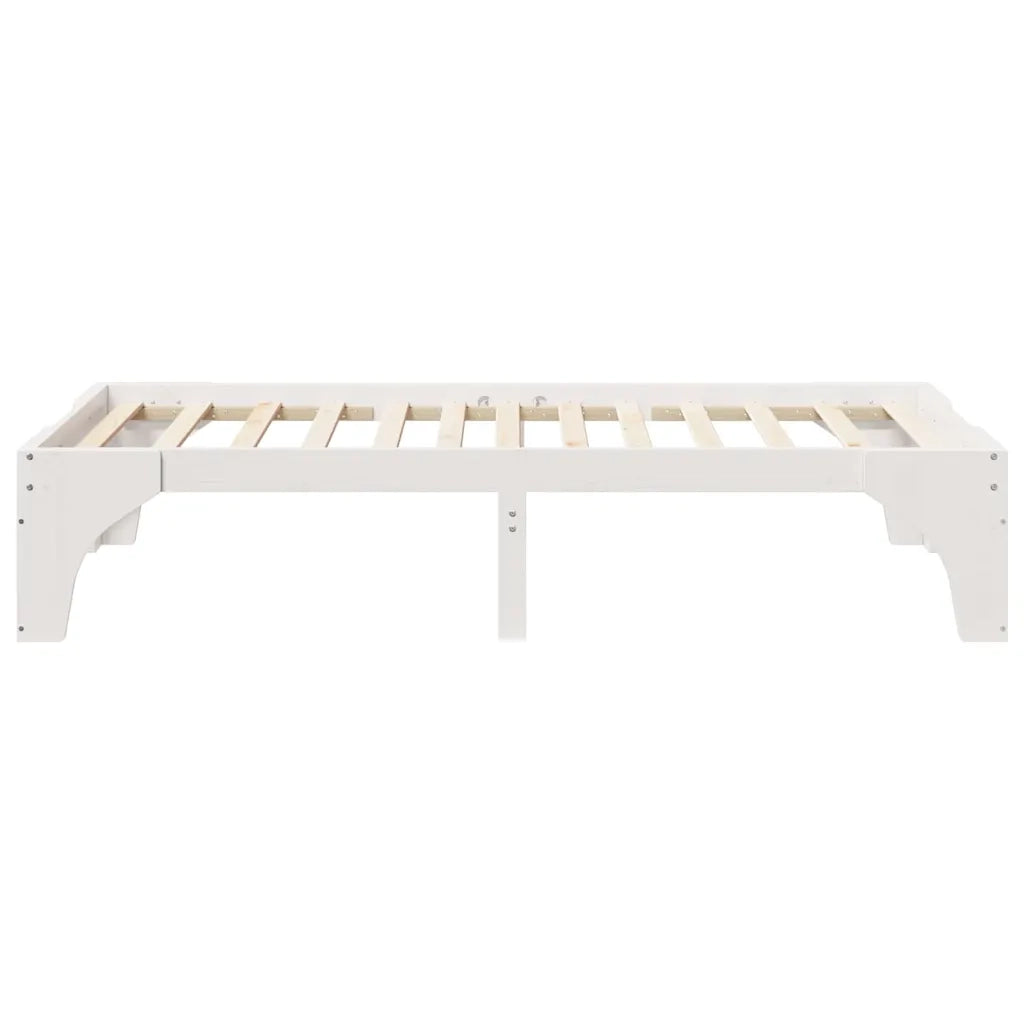 Struttura del letto Bianco 100 x 200 cm Pino massello 873002