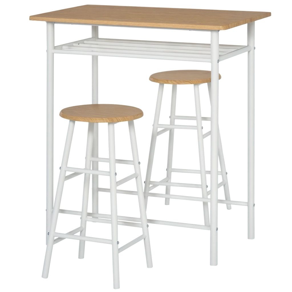 Set tavolo alto da cucina con 2 sgabelli e ripiano ¨C Xylo ¨C bianco