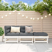 Salotto da Giardino-Set Salotto da Giardino 3 pz Bianco in Legno Massello di Pino 446098