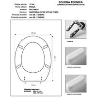 Copriwater dolomite perla bianco cerniera cromo-sedile-asse wc