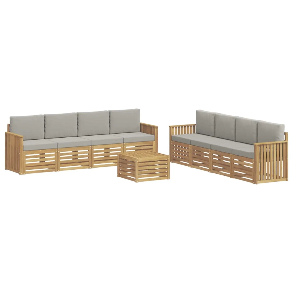 Set divani 9 pcs Bianco e Grigio Chiaro 59 x 59 x 37 cm 3391591