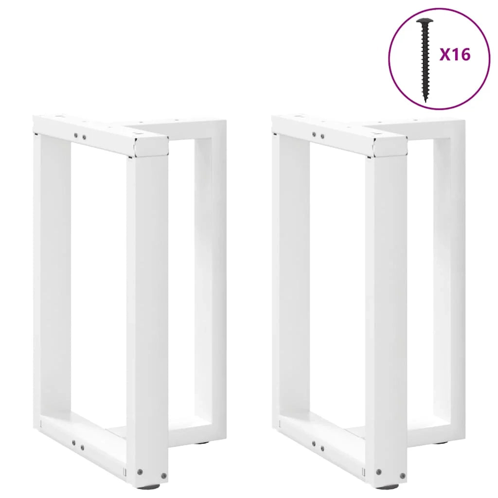 Set di 2 gambe per tavolo da pranzo a forma di T robuste e dal design moderno in acciaio bianco 50 x 35 x 73 cm 02_0057318