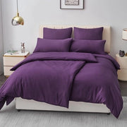 Duvetino 135 x 200 cm, 4 pezzi, viola - copripiumone 135 x 200 cm, 4 pezzi, con cerniera a zip, set di biancheria da letto microfibra, morbido e stirato a secco