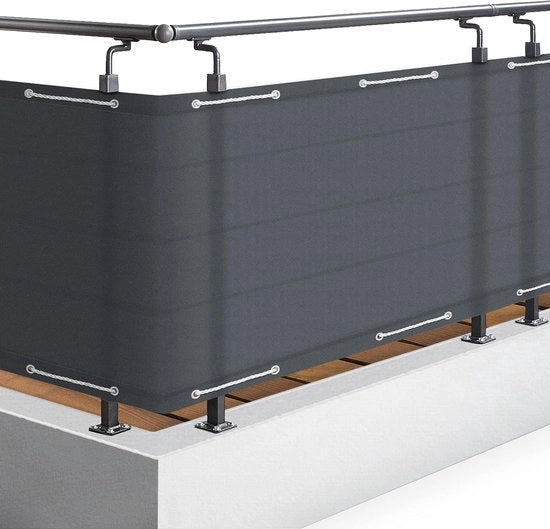Schermo per balcone - Telaio di privacy - Parete di protezione - Goditi il panorama - Impermeabile - Resistente ai raggi UV - 90 x 500 cm - Antracite