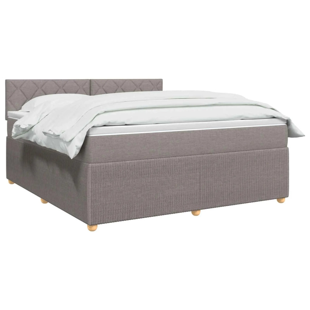 Letto box spring con materasso Tortora 140 x 190 cm Tessuto 3452936