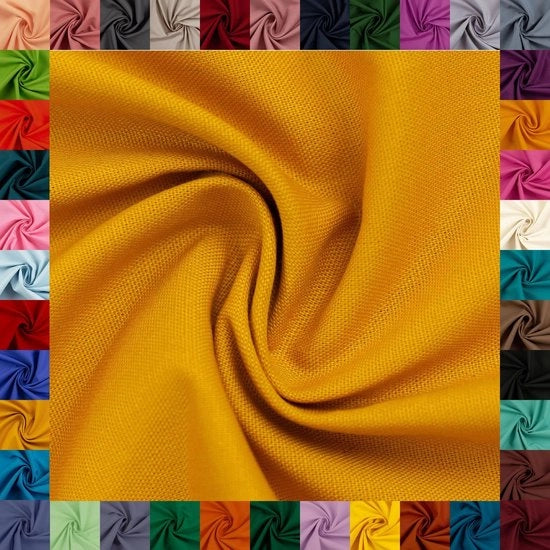 Stoffa di cotone HEIDE, Swafing, 42 colori lisci, lisci, 100% cotone, buoni sconto, Oeko-TEX Standard 100 (giallo senape, 1 m)