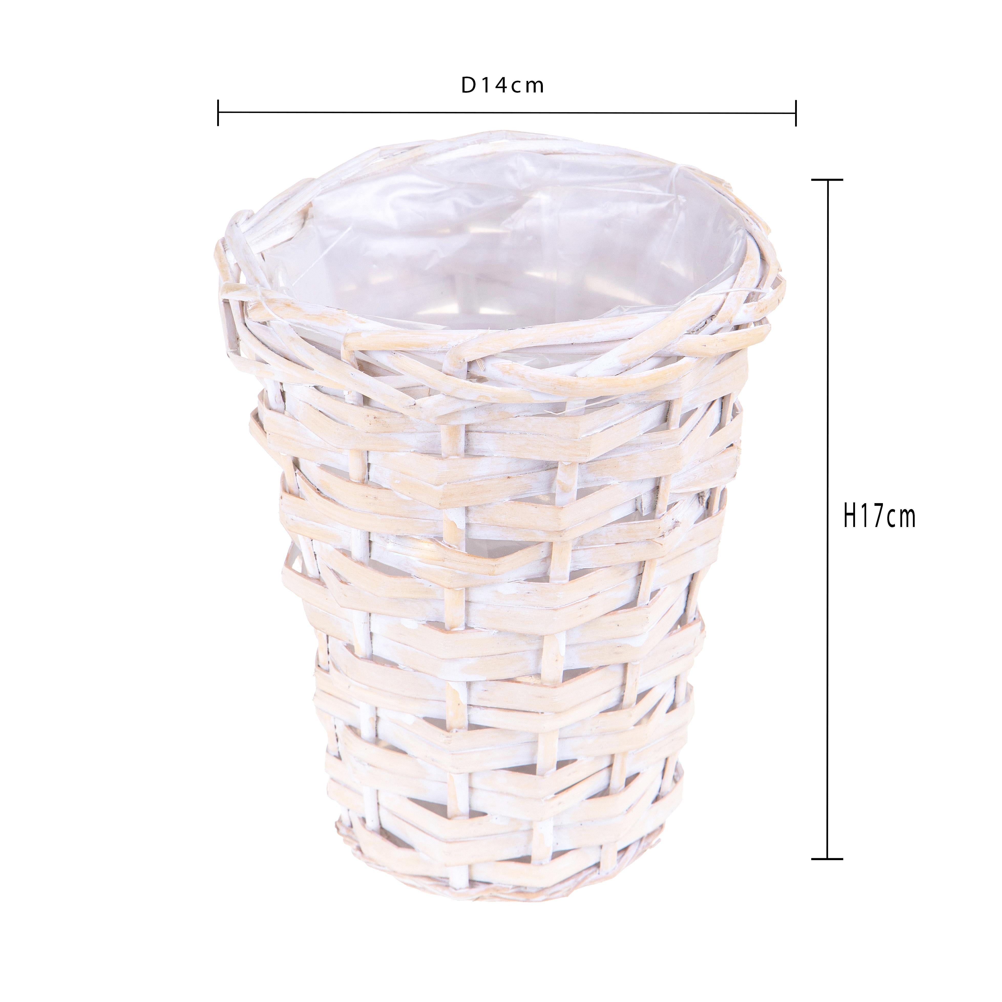 Set 6 Cesti in Materiale Naturale H 17 cm