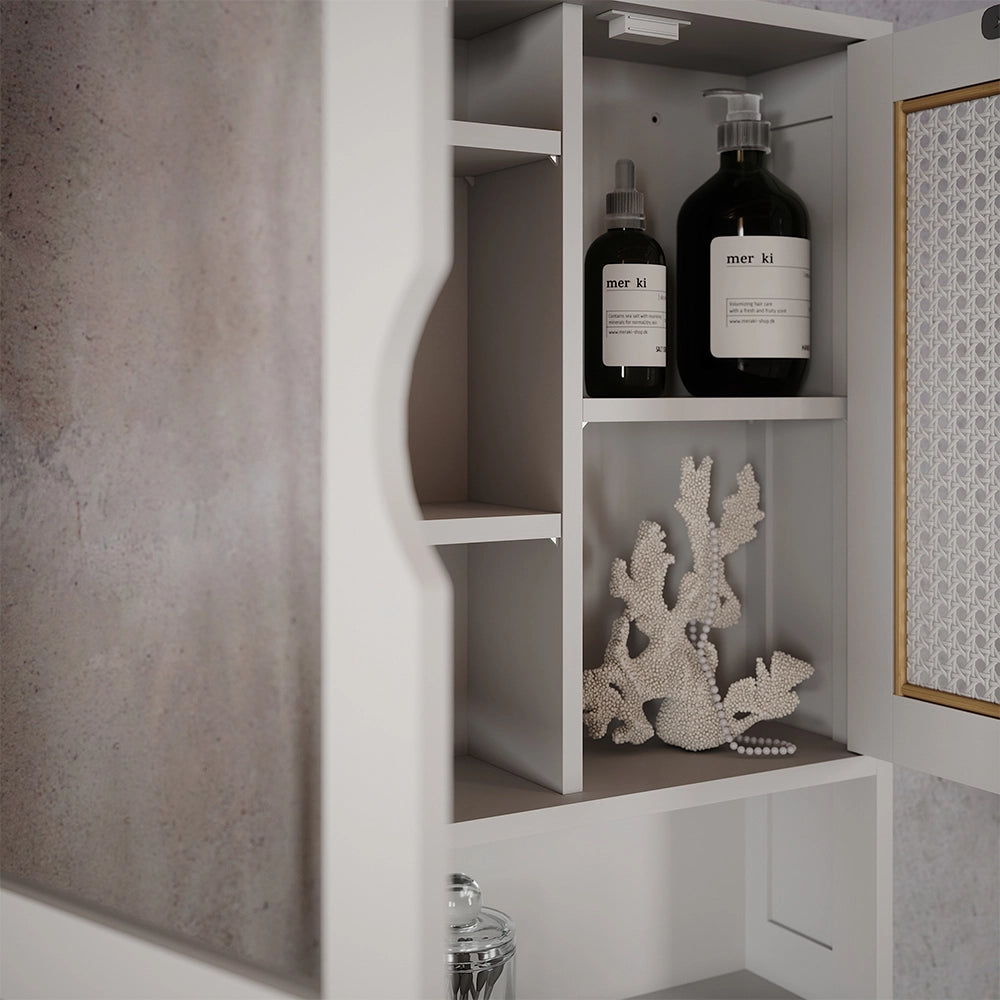Vicco Specchio contenitore bagno Bianco 56 x 58 cm con 2 porte