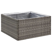 Fioriera | Cassetta per fiori | Vaso da Giardino Grigia 80x80x40 cm in Polyrattan