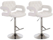 Set 2 Sgabelli Design Dublin In Similpelle bianco