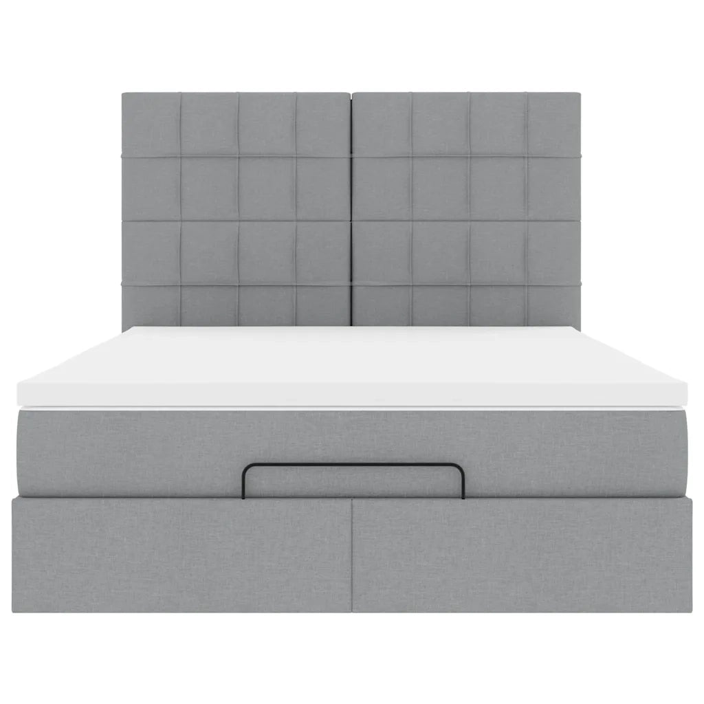 Struttura Letto Pouf con Materasso 140x190 cm in Tessuto 3313154