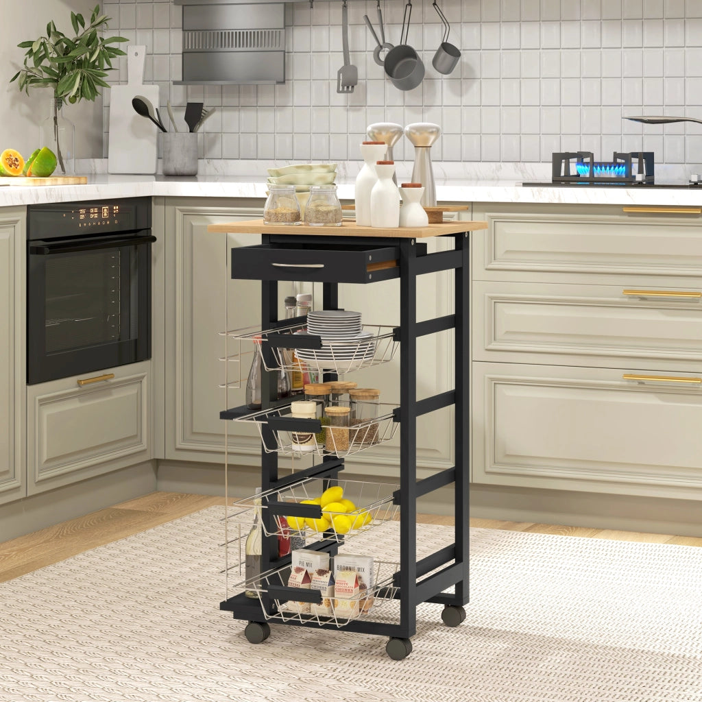 Carrello Multiusos ¨C zephmum ¨C Nero 47x37x83 cm