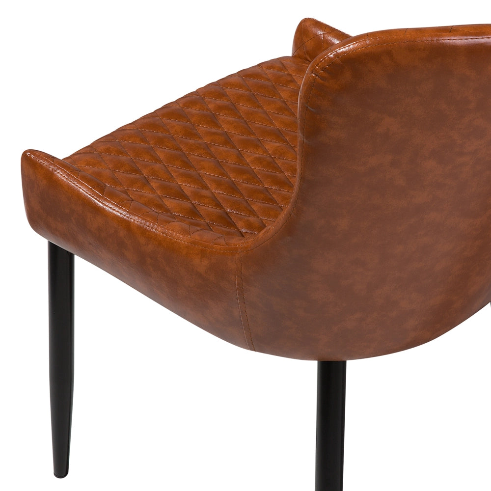 Set di 2 sedie da pranzo con rivestimento in ecopelle marrone stile eclettico glamour