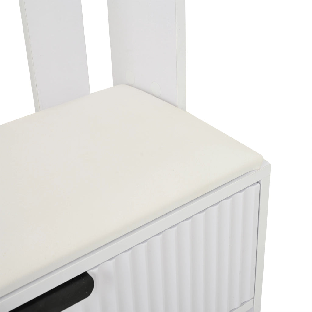 Scarpiera con Appendiabiti, Panca, Cassetti e Ante ¨C MINIMAL ¨C Bianco, 100x30x180 cm