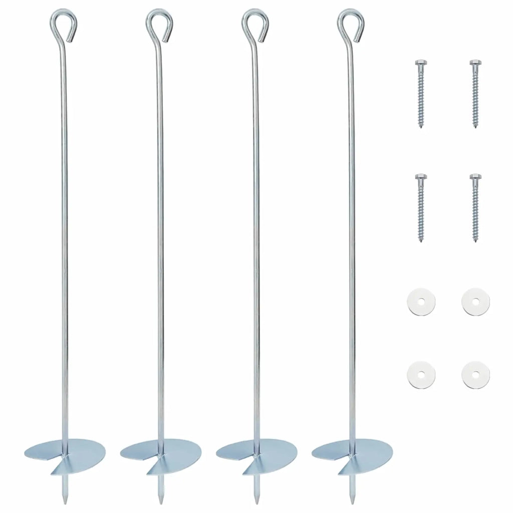 Ancora per Terra 4 pcs Argento Ø10 x 60 cm Metallo Galvanizzato 42042362