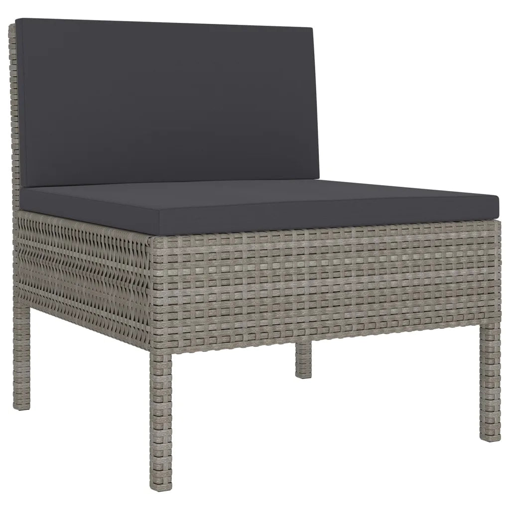 Set Divani da Giardino 9 pz con Cuscini in Polyrattan Grigio cod mxl 41962