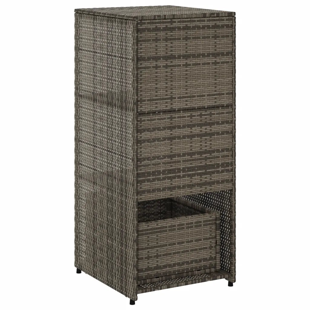 Armadietto Portaoggetti Giardino Grigio 50x55x115cm Polyrattan CFW9912704