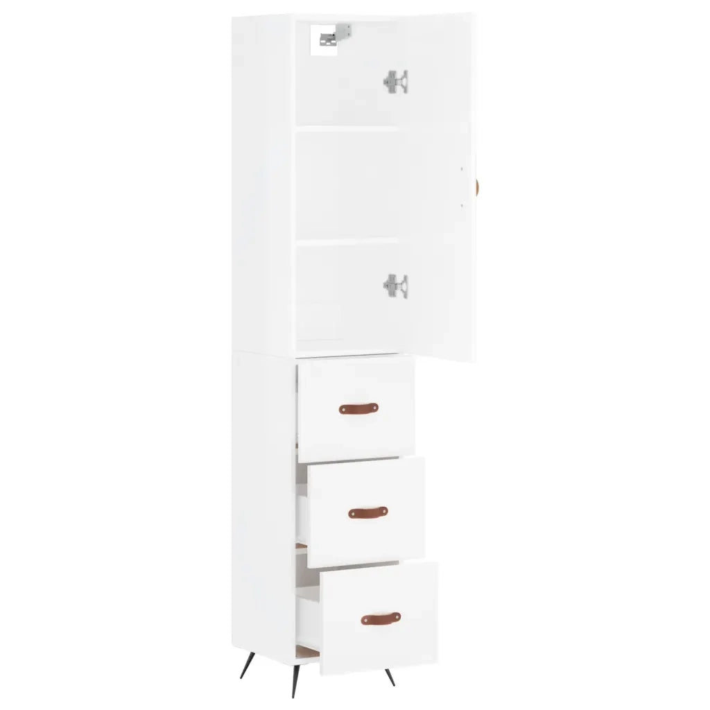 Credenza 34,5x34x180 cm in Legno Multistrato Bianco Lucido 3198827
